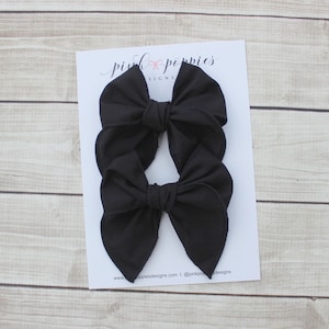 Black Pigtail Bows, Black Hair Bows, Black Halloween Bows, Black Hair Clips, Black Cotton Bows, Black Cotton Bow, Black Piggy Bows, Baby Bow