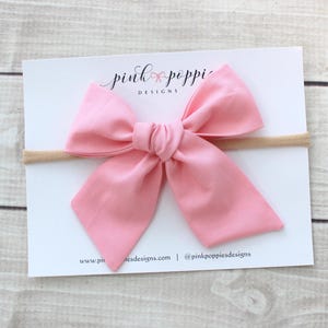 Primrose Hair Bow, Pink Baby Bow, Pink Hair Clip, Rose Pink Hair Bow, Pink Nylon Headband, Baby Girl Headband, Pink Bow Headband