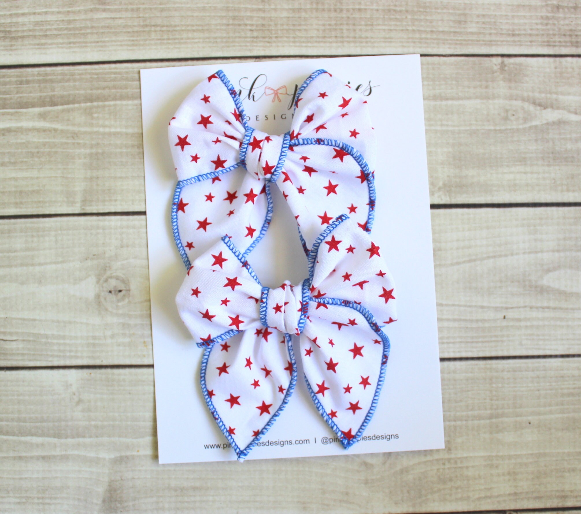 4th of July Pigtail Bows, Patriotic Hair Bows, July 4th Pigtail Bows, Star Hair Clips, 4th of July Cotton Bows, USA pigtail bows, Star Bows