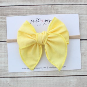 Buttercup Hair Bow, Cotton Hair Bow, Yellow Hair Clip, Yellow Nylon Headband, Yellow Bow Headband, Yellow Hair Clip, Yellow Baby Bow