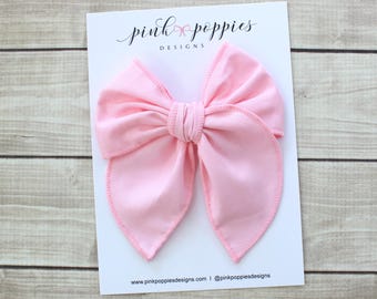 Oversized Pink Hair Bow, Light Pink Hair Bow, Pink Bow Hair Clip, Easter Hair Bow, Big Hair Bow, Pink Hair Bow, Pink Cotton Hair Clip