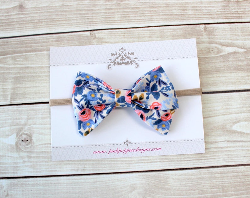 Baby Girl Headband Floral Print Headbands Newborn Headband Cotton bow headband Baby Headband Rifle Paper Co Rifle Paper Co Headband