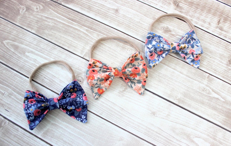 Baby Girl Headband Floral Print Headbands Newborn Headband Cotton bow headband Baby Headband Rifle Paper Co Rifle Paper Co Headband