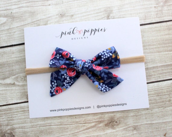 Baby Girl Headband Floral Print Headbands Newborn Headband Cotton bow headband Baby Headband Rifle Paper Co Rifle Paper Co Headband