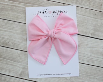 Oversized Pink Hair Bow, Light Pink Hair Bow, Pink Bow Hair Clip, Easter Hair Bow, Big Hair Bow, Pink Hair Bow, Pink Cotton Hair Clip