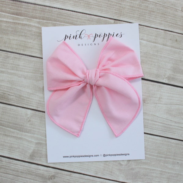 Oversized Pink Hair Bow, Light Pink Hair Bow, Pink Bow Hair Clip, Easter Hair Bow, Big Hair Bow, Pink Hair Bow, Pink Cotton Hair Clip