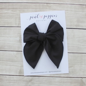 Oversized Black Hair Bow, Black Hair Clip, Black Bow Hair Clip, Large Black Hair Bow, Black Cotton Hair Bow, Black Toddler Bow, Black Bow