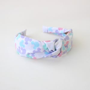 Pastel Disney Headband, Top Knot Headband, Women&#39;s Disney Headband, Mickey Headband, Pastel Minnie Headband, Disney Outfit, Mickey Bow