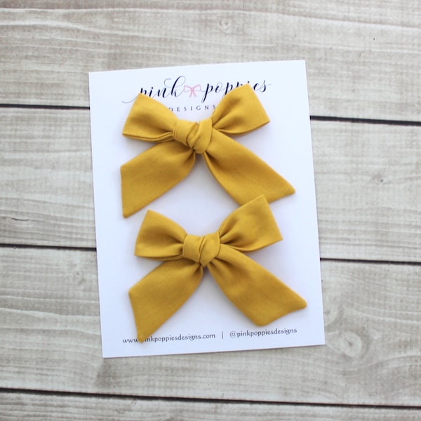 Yellow Hair Bow - Etsy