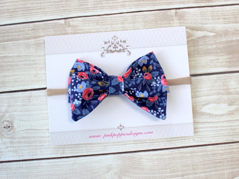 Baby Girl Headband Floral Print Headbands Newborn Headband Cotton bow headband Baby Headband Rifle Paper Co Rifle Paper Co Headband
