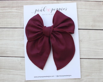 Fiocco per capelli oversize color bordeaux - Fermaglio per fiocco per capelli color bordeaux - Fiocco per capelli per l'autunno