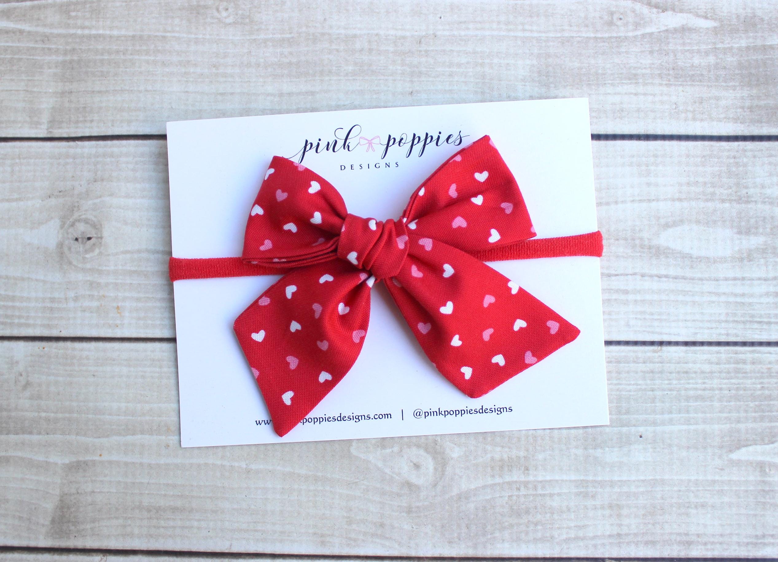 Fascia Per Capelli A Fiocco Rosso Cuore Per San Valentino - Accessorio Capelli Fai Da Te Con Nastro Grosgrain