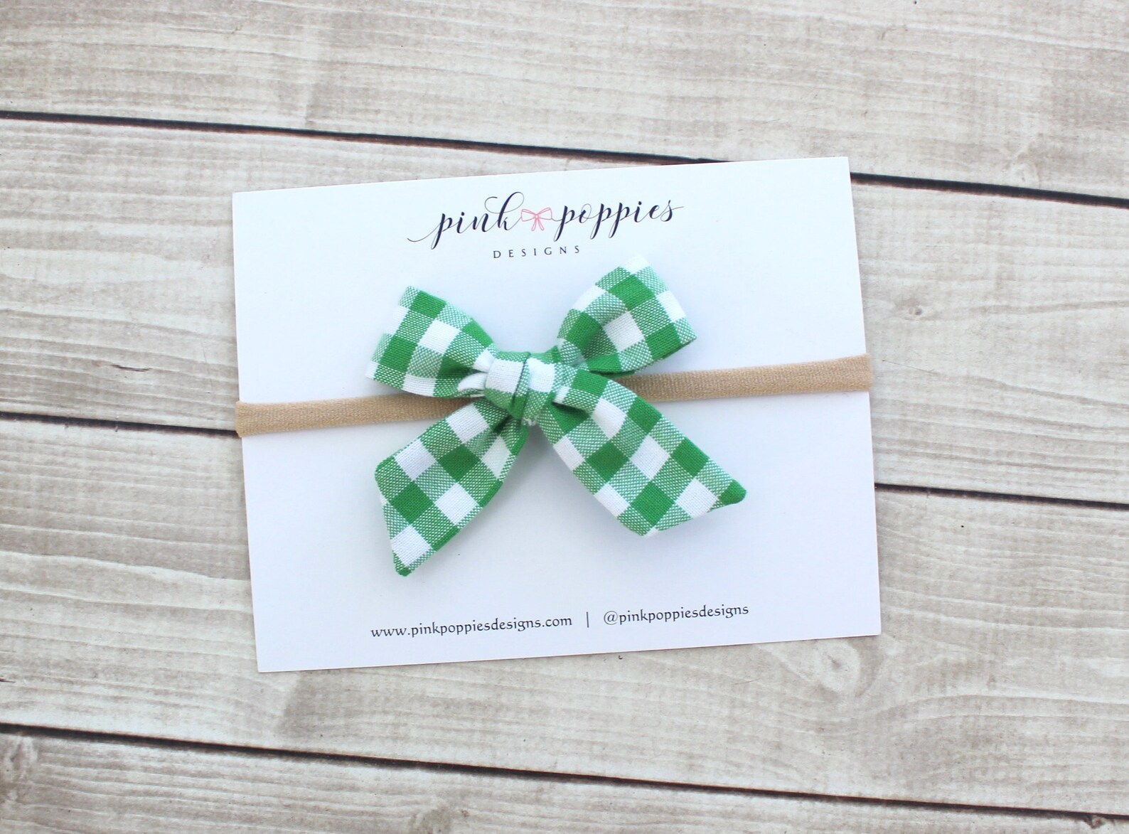 Green Gingham Hair Bow Green Headband St Patricks Headband Etsy