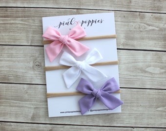 Juego de 3 lazos para el cabello, diademas para bebé, diademas de nailon, regalo para baby shower, diademas para recién nacidos, diademas para bebés, diademas para niñas, lazos para bebé