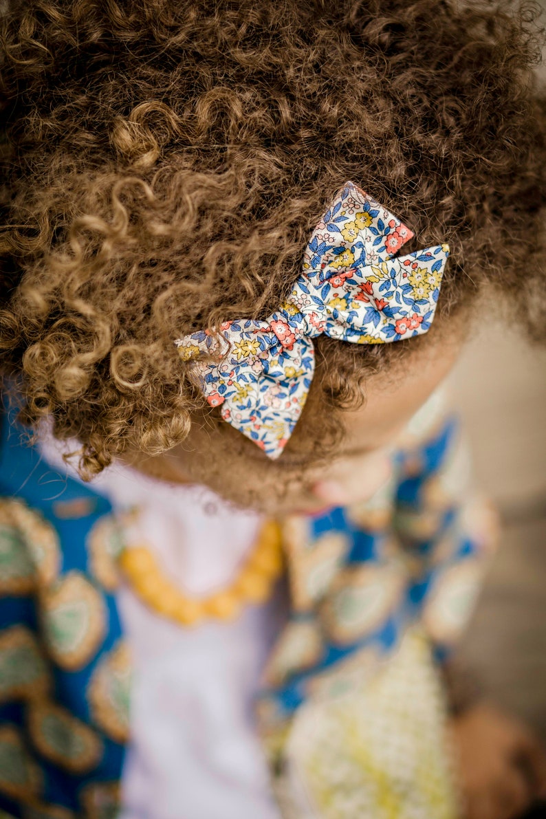 Baby Girl Headband Floral Headband Hand Tied Bow Headband Floral Hair Clip Big Bow Headband Bow Headband Floral Hand Tied Hair Bow