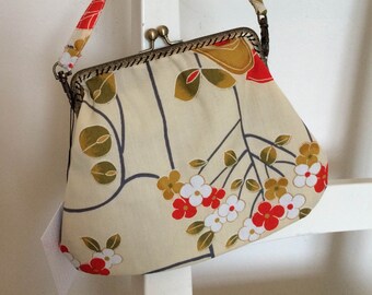 Handmade vintage kimono clasp bag