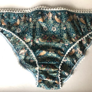 Liberty print knickers/ Handmade panties/ Liberty print underwear/Personalised underwear/ William Morris print