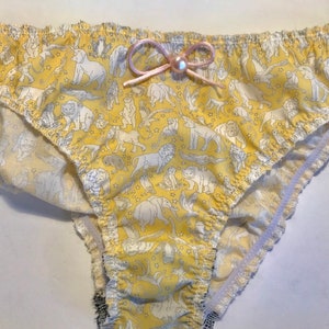 Liberty Print Knickers: Handmade Cotton Underwear with Animal Scene