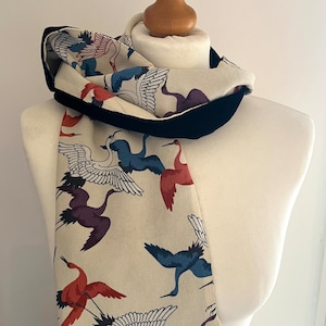 Japanese silk kimono fabric scarf/ Kimono scarf / Japanese Kimono scarf /Silk Scarf