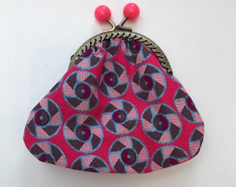 Vintage batik fabric coin purse