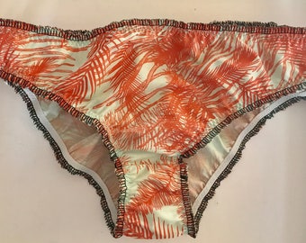 Handmade cotton palm tree/tropical print knickers