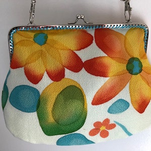 Handmade vintage  kimono clasp bag / silk kimono handbag/ vintage kimono handbag