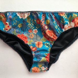 Handmade floral print cotton knickers/ Handmade lingerie /Handmade underwear