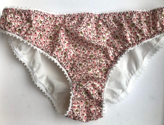 Bragas con estampado de flores de algod n hechas a mano bragas