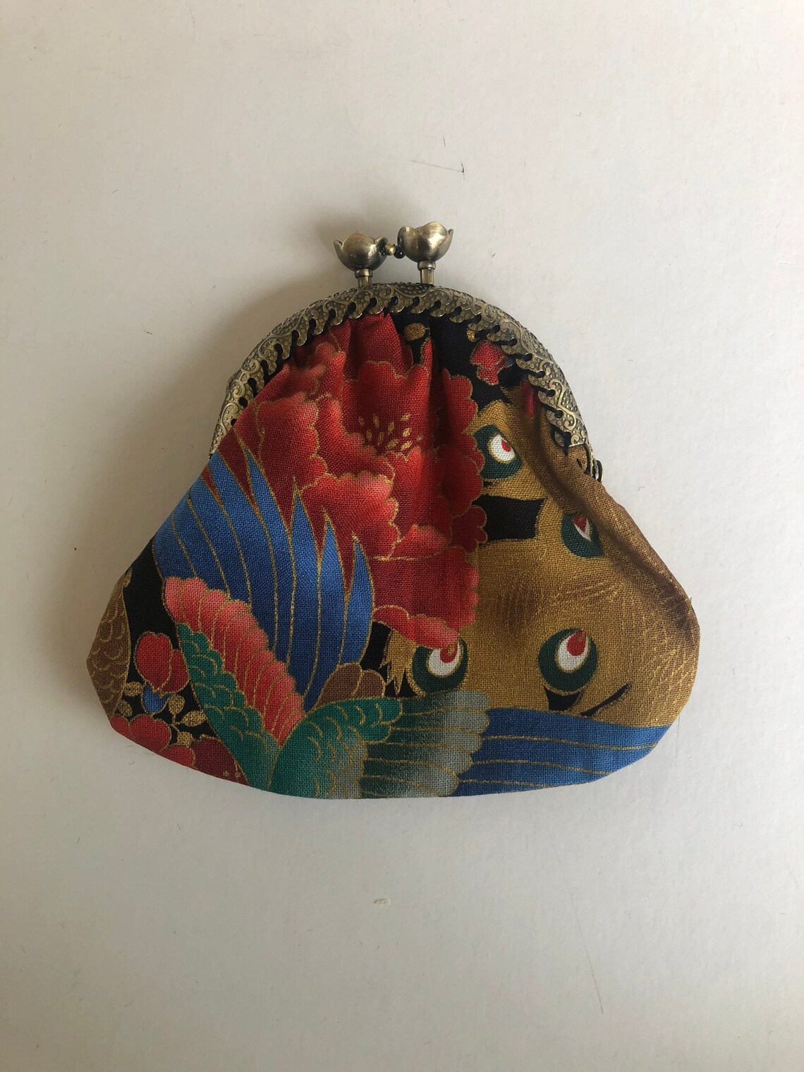 Handmade vintage fabric purse/ Japanese fabric coin purse / | Etsy
