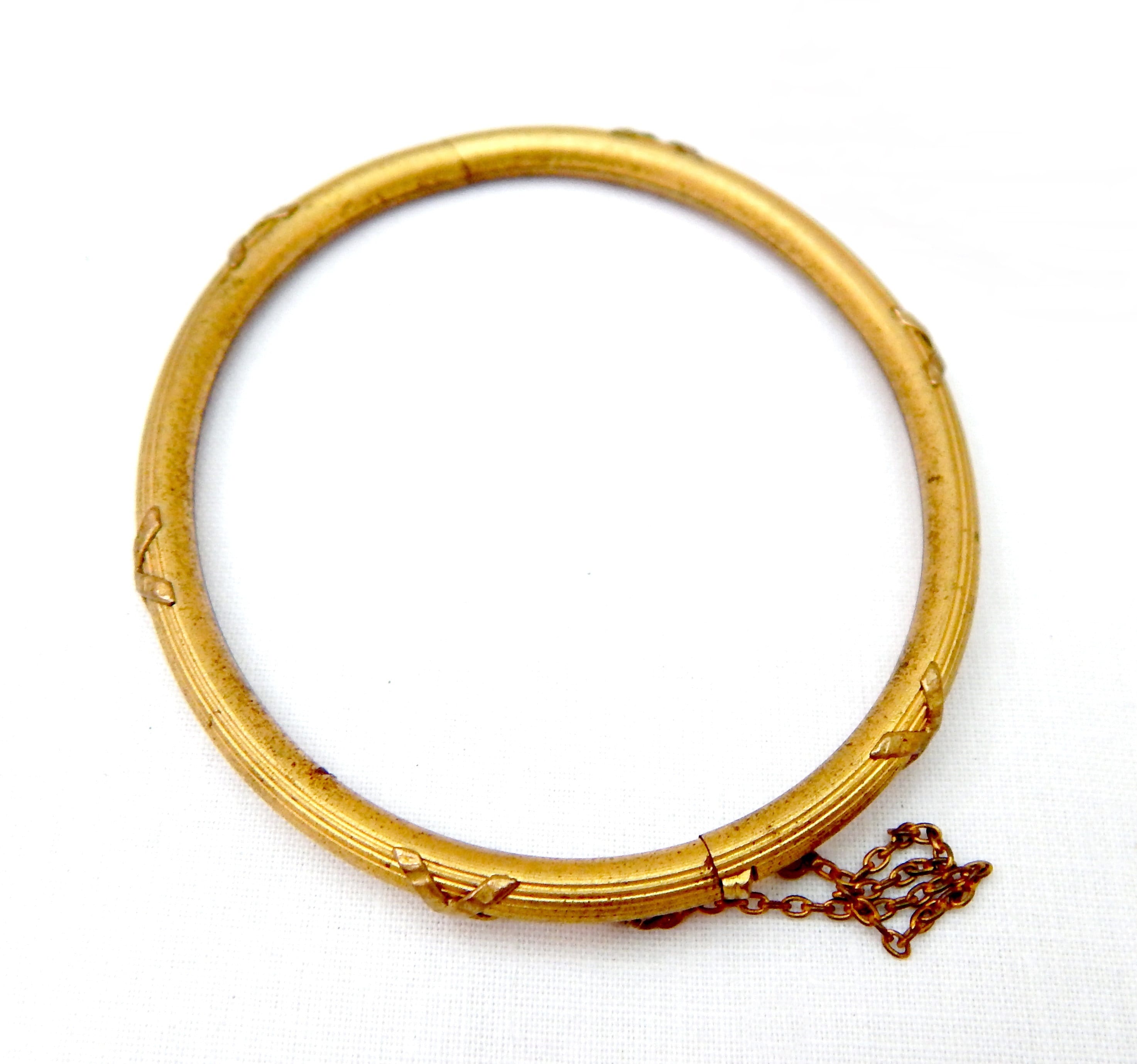 Bracelet Vintage En Métal Doré Rétro - Pièce Unique Pour Collectionneurs, Occasion