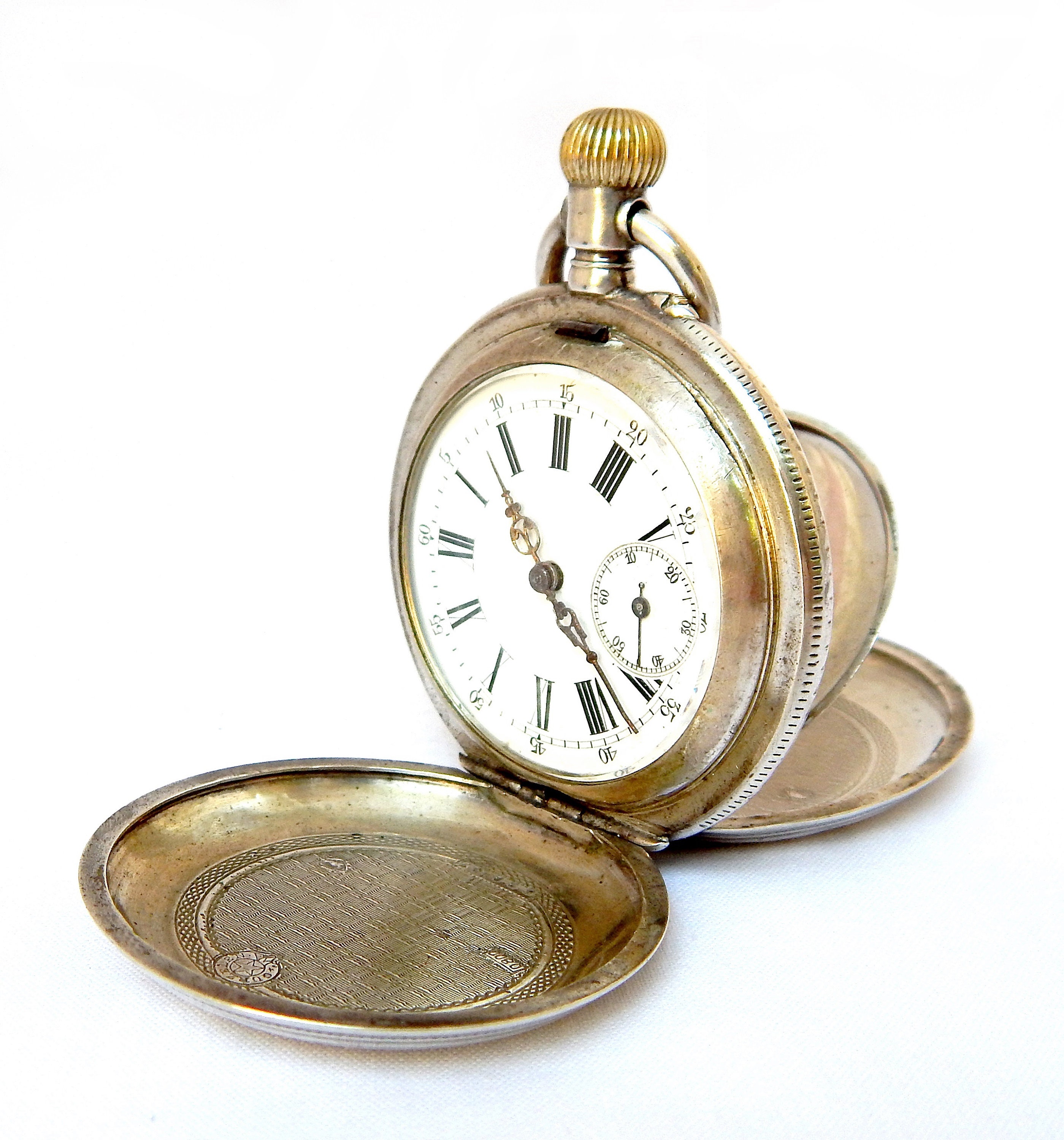 Reloj Bolsillo Lepine Metal Plateado Esfera Porcelana 1900