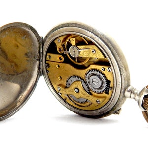 Antique Pocket, Watch ROSSKOPF, Open Face, 1900c, Dial Porcelain, Case Stainless Steel, 50mm, Working, Gift Anniversary, Birthday, Unisex image 9