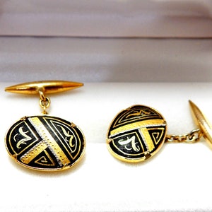 Vintage Cufflinks, Cufflinks Shirt, Cufflinks Damascene, Cufflinks Gold, Cuff Link, Gold Filled, Gift Birthday, Anniversary, Unisex L2 VaN