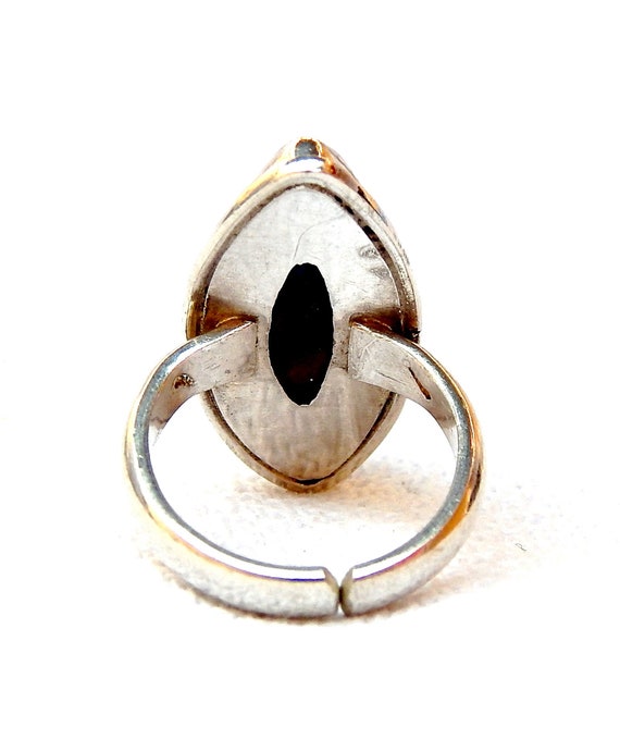 Vintage Ring, Craft Band Ring, Solid Silver, with… - image 8