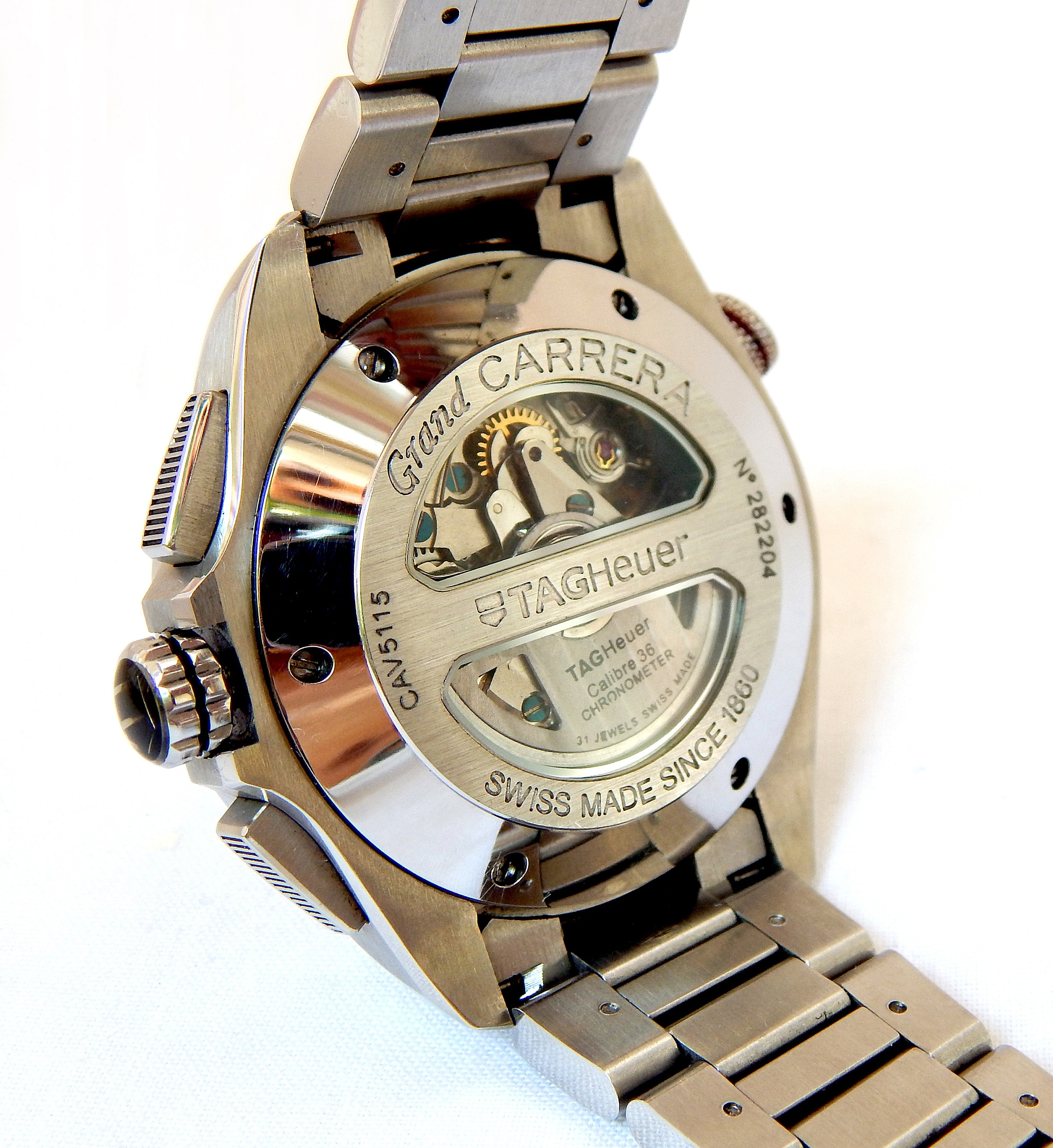 Reloj TAG HEUER Cronografo Grand Carrera Calibre 36 Ref CAV5115 Caja acero inoxidable Unisex Hombre Regalo Cumpleanos Aniversario Etsy Espana