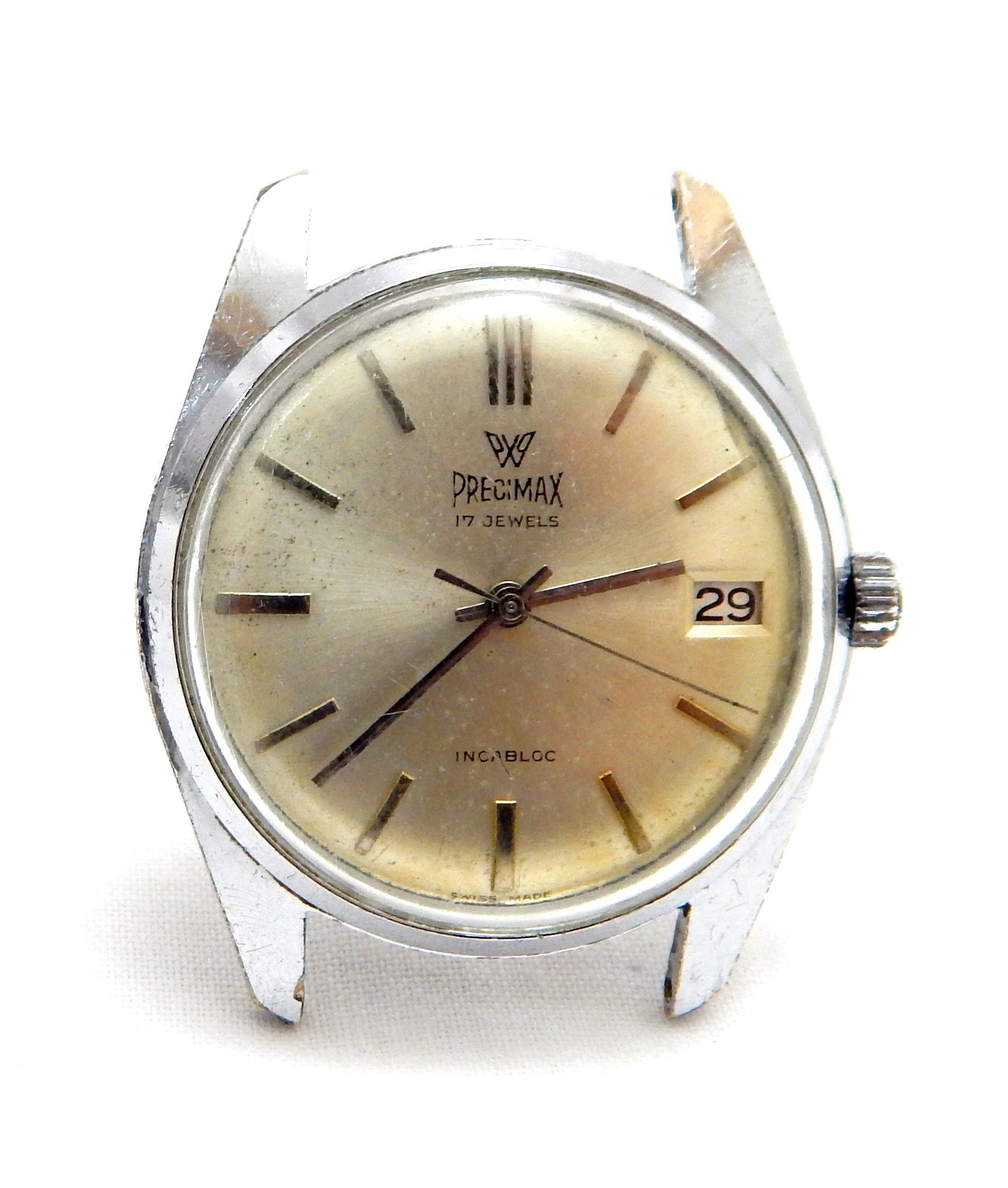 Vintage Watch, Watch PRECIMAX, Hand Winding, Watch Men, Case Vintage Watch, Watch PRECIMAX, Hand Winding, Watch Men, Case