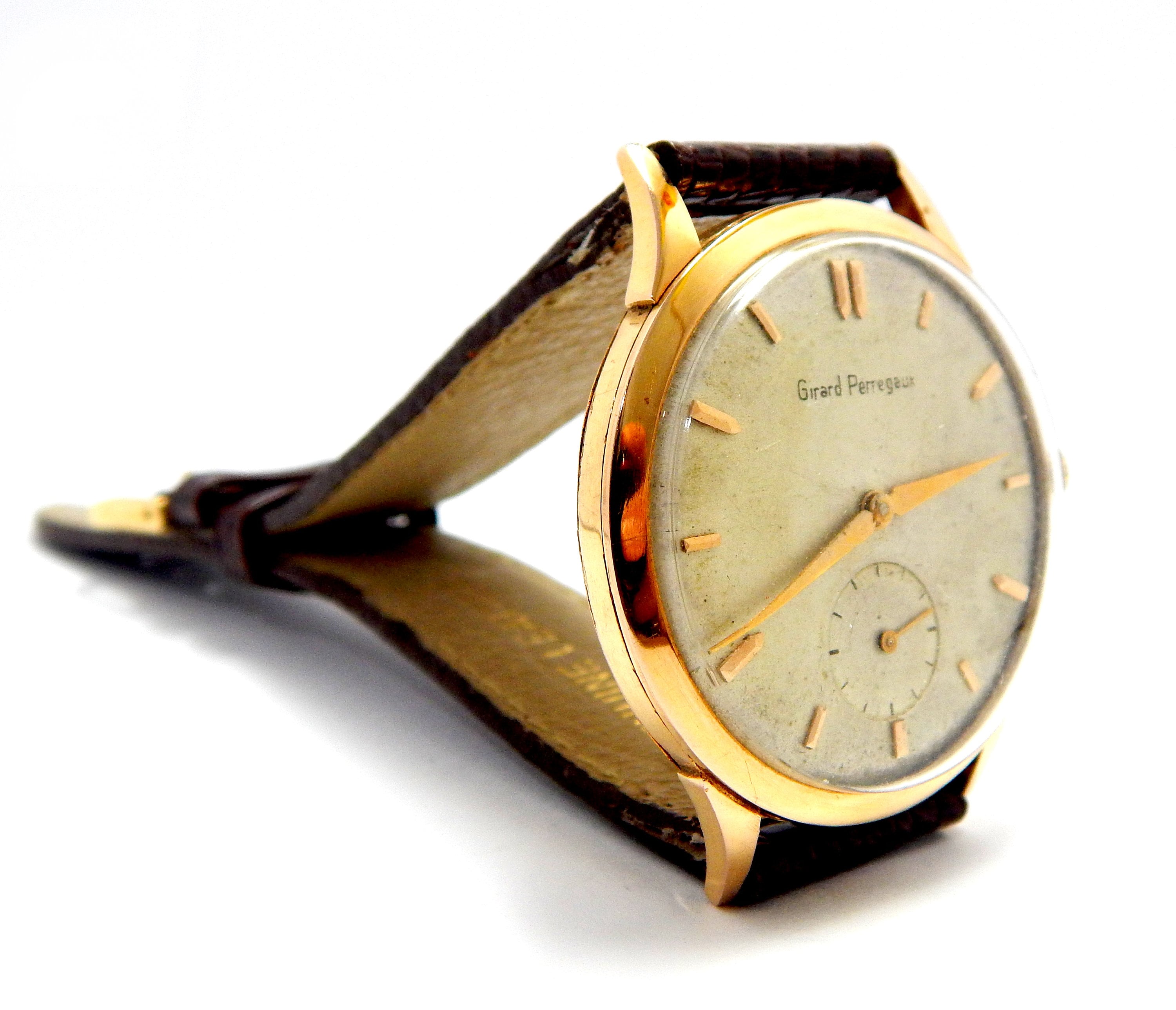 ヴィンテージウォッチ GIRARD PERREGAUX、手巻き、17石、18金ゴールド