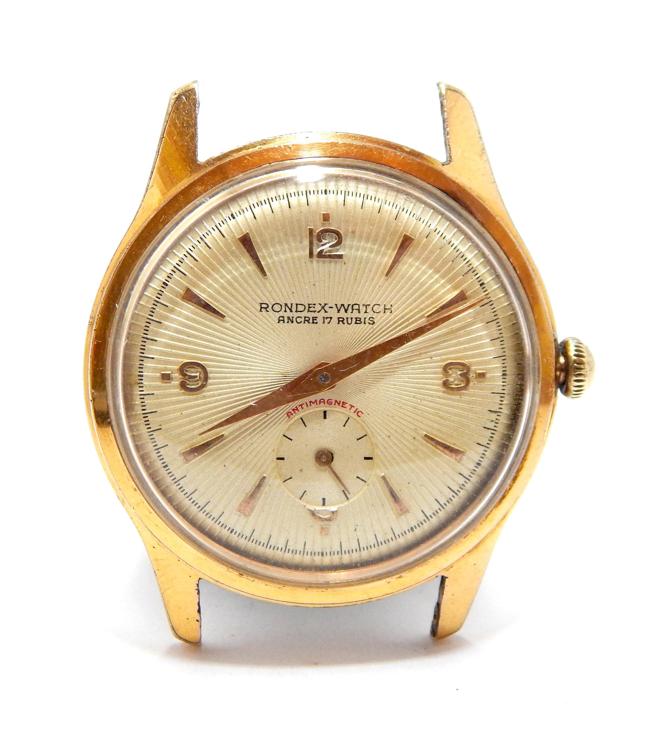 Vintage Watch, RONDEX Watch, 17 Jewels, Hand Winding, 37mm, Circa 1950,  Case Gold Plated, Not Working, Needs Review - Etsy Ireland