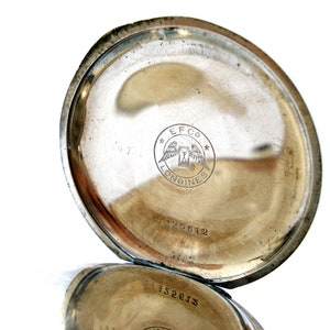 Montre ancienne, LONGINES, cadran ouvert, calibre 18,89 N, boîtier en acier inoxydable, cadran 49 mm en porcelaine, vers 1910, cadeau unisexe pour anniversaire image 5