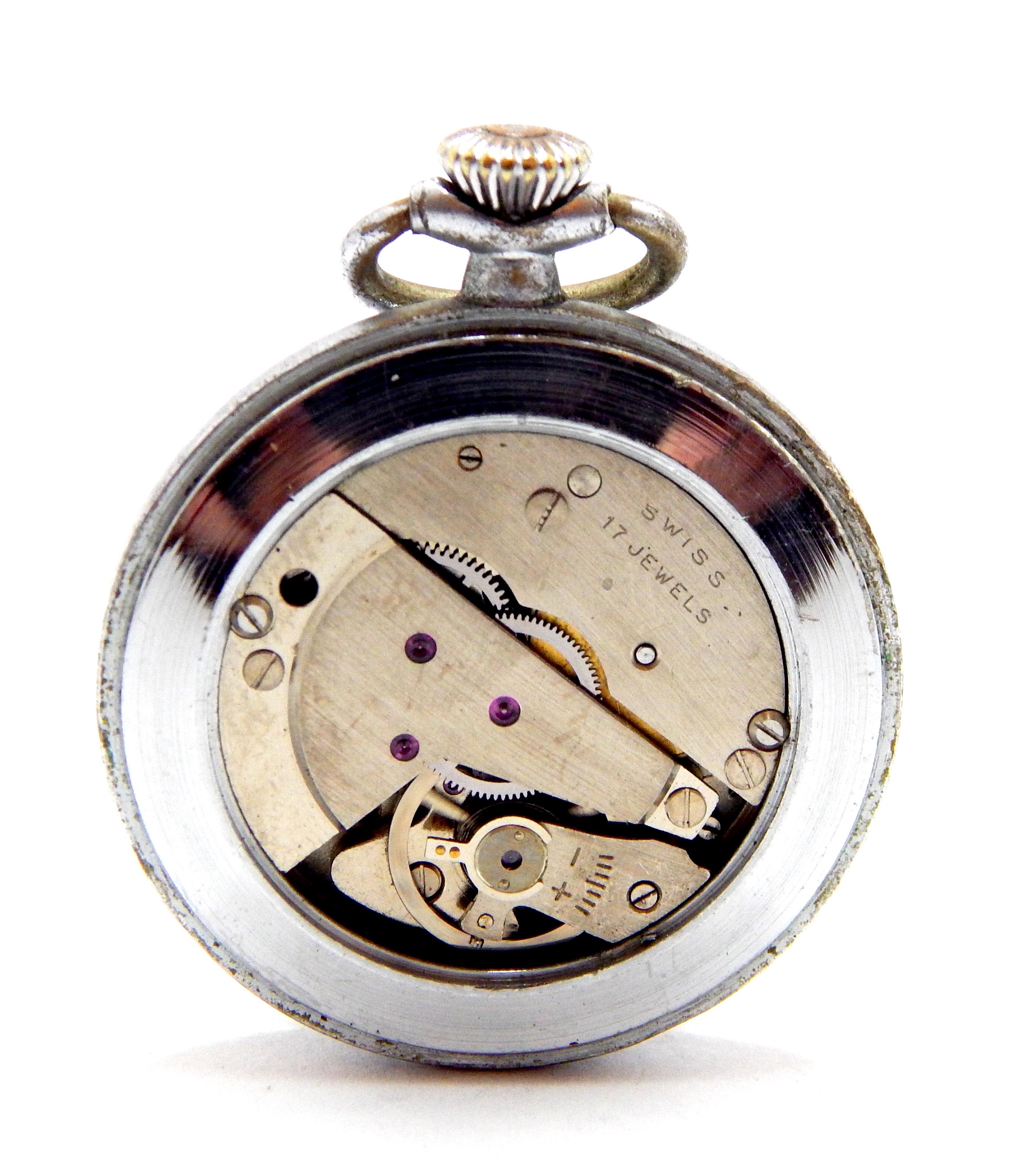 Antique Pocket Watch RENOVA, Hand Winding, 17 Jewels, Open Face
