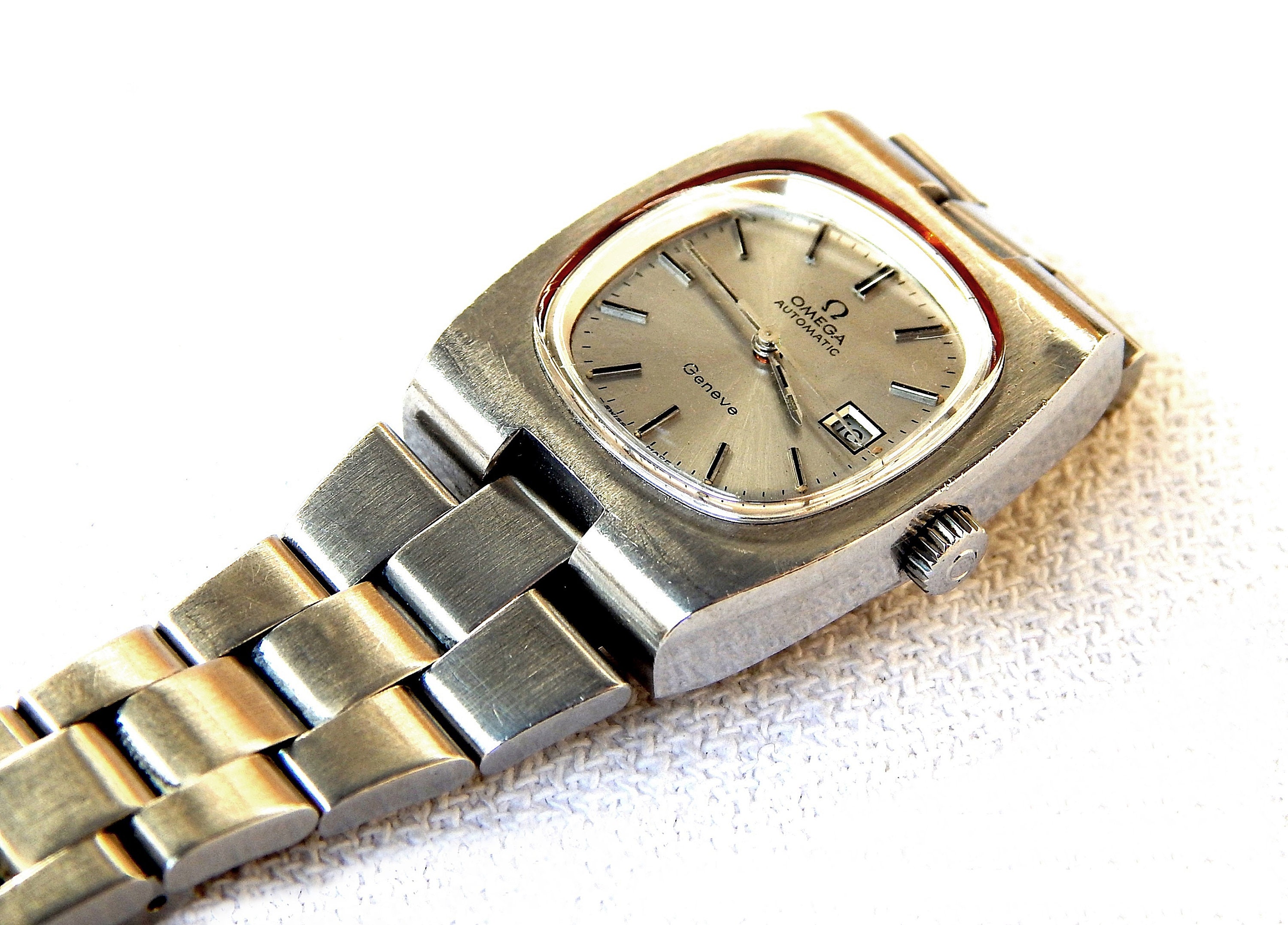 稼働品】OMEGA Geneve 28mm Automatic 腕時計 レディース【箱あり】