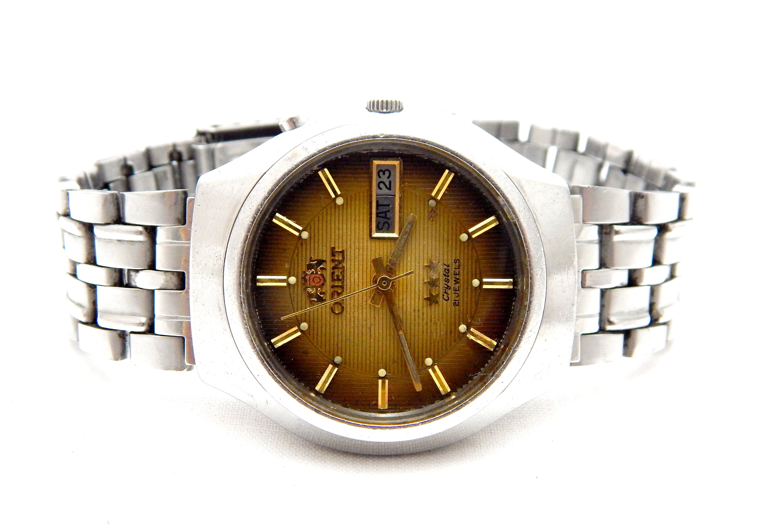 Reloj Orient Automatico Hombre Dorado 21 Jewels Fab00001d