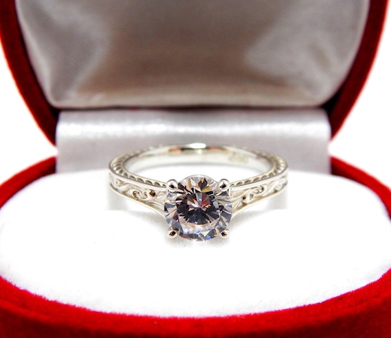 Ring Solid Silver, Faceted Brilliant, Designer Je… - image 4