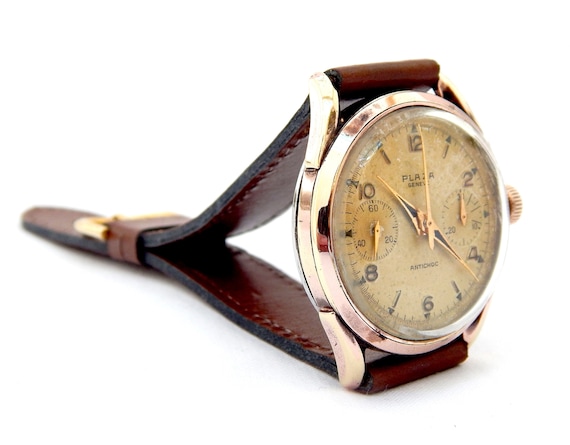 Montre Ancienne PLAZA Geneve Chronographe Art D co Circa 1940