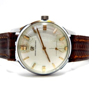 Watch GIRARD PERREGAUX, Hand Winding, 17 Jewels, Wrist Watch, Case Steel, 35mm, Gift Birthday, Gift Anniversary, Watch Unisex, Watch Working