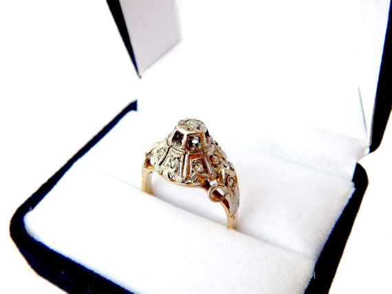 Antique Ring Art Deco, Circa 1920, Solid Gold 18k… - image 2