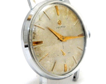 Montre vintage, montre ELECTION, mouvement mécanique, montre pour homme, boîtier en acier inoxydable, 35 mm, vers 1950, fonctionnel, cadeau d'anniversaire, montre unisexe l3