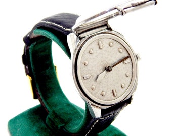 Orologio vintage, orologio cieco, movimento meccanico, orologio touch, quadrante tattile, orologio da polso, orologio unisex, cassa in acciaio, 36 mm, circa 1960, funzionante