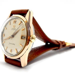 Watch OMEGA Seamaster, Ref 14701-3-SC, Omega Self Winding, 24 Jewels, Case Gold Plated, 34mm, Gift Birthday, Gift Anniversary, Watch Working