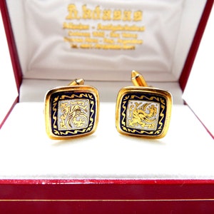 Vintage Cufflinks, Cufflinks Shirt, Cufflinks Damascene, Cufflinks Gold, Cuff Link, Gold Filled, Gift Birthday, Anniversary, Unisex L3A VaN